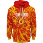 Personalized Manchester United Tie Dye Pattern Red Hoodie Best Selling