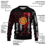 Personalized Manchester United Vintage Usa Flag Black Sweater Best Selling