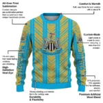 Personalized Newcastle United Chevron Rows Blue Sweater Best Selling