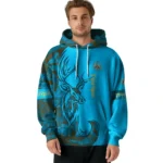 Personalized Newcastle United Deer Silhouette Blue Hoodie Best Selling