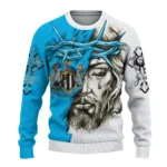 Personalized Newcastle United Jesus Tears Blue White Sweater Best Selling