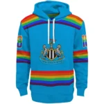 Personalized Newcastle United Rainbow Stripes Blue Hoodie Best Selling