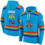 Personalized Newcastle United Rainbow Stripes Blue Hoodie Best Selling