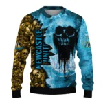 Personalized Newcastle United Skull Collage Blue Sweater Best Selling
