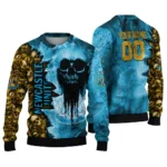 Personalized Newcastle United Skull Collage Blue Sweater Best Selling