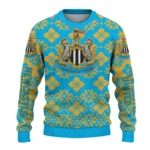 Personalized Newcastle United Snowflake Matrix Blue Sweater Best Selling