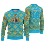 Personalized Newcastle United Snowflake Matrix Blue Sweater Best Selling