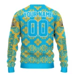 Personalized Newcastle United Snowflake Matrix Blue Sweater Best Selling