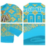 Personalized Newcastle United Snowflake Matrix Blue Sweater Best Selling