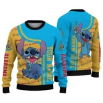 Personalized Newcastle United Stitch Art Prints Blue Sweater Best Selling