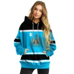 Personalized Newcastle United Striped Pattern Blue Hoodie Best Selling