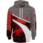 Personalized Nottingham Forest Hexagonal Mesh Red Black Gray Hoodie Best Selling