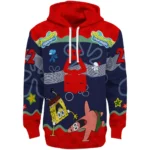 Personalized Nottingham Forest Spongebob Patrick Star Red Navy Hoodie Best Selling