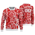 Personalized Nottingham Forest Streak Overlay Red Sweater Best Selling