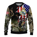 Personalized Real Madrid American Flag Claw Sweater Best Selling