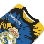 Personalized Real Madrid Burst Swirl Yellow Sweater Best Selling