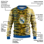 Personalized Real Madrid Camouflage Stripe Yellow White Sweater Best Selling