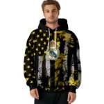 Personalized Real Madrid Distressed Flag Yellow Black Hoodie Best Selling