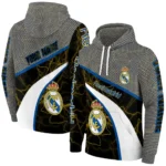 Personalized Real Madrid Hexagonal Mesh Yellow Black Gray Hoodie Best Selling