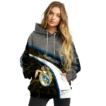 Personalized Real Madrid Hexagonal Mesh Yellow Black Gray Hoodie Best Selling