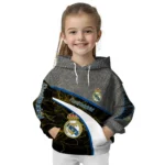 Personalized Real Madrid Hexagonal Mesh Yellow Black Gray Hoodie Best Selling
