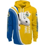 Personalized Real Madrid Peeking Snoopy Yellow Hoodie Best Selling