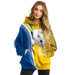 Personalized Real Madrid Peeking Snoopy Yellow Hoodie Best Selling