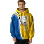 Personalized Real Madrid Peeking Snoopy Yellow Hoodie Best Selling
