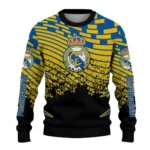 Personalized Real Madrid Pixel Flow Yellow Black Sweater Best Selling