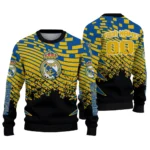 Personalized Real Madrid Pixel Flow Yellow Black Sweater Best Selling