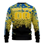 Personalized Real Madrid Pixel Flow Yellow Black Sweater Best Selling