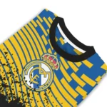Personalized Real Madrid Pixel Flow Yellow Black Sweater Best Selling