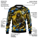 Personalized Real Madrid Skull Horde Yellow Sweater Best Selling