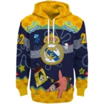 Personalized Real Madrid Spongebob Patrick Star Yellow Navy Hoodie Best Selling