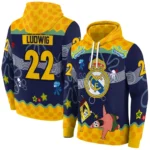 Personalized Real Madrid Spongebob Patrick Star Yellow Navy Hoodie Best Selling