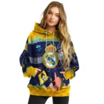 Personalized Real Madrid Spongebob Patrick Star Yellow Navy Hoodie Best Selling