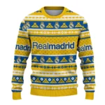 Personalized Real Madrid Tent Stripes Yellow White Sweater Best Selling