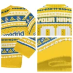 Personalized Real Madrid Tent Stripes Yellow White Sweater Best Selling