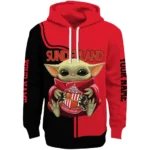 Personalized Sunderland Baby Yoda Red Black Hoodie Best Selling