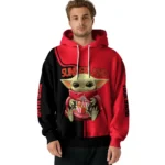 Personalized Sunderland Baby Yoda Red Black Hoodie Best Selling