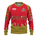 Personalized Sunderland Flame Border Red Sweater Best Selling