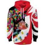 Personalized Sunderland Puzzle Pieces Red Hoodie Best Selling