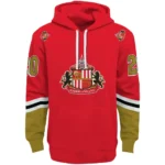 Personalized Sunderland Striped Sleeves Red Hoodie Best Selling