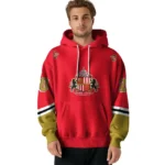 Personalized Sunderland Striped Sleeves Red Hoodie Best Selling