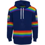 Personalized Tottenham Hotspur Rainbow Stripes Navy Hoodie Best Selling