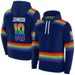 Personalized Tottenham Hotspur Rainbow Stripes Navy Hoodie Best Selling