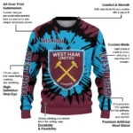 Personalized West Ham United Burst Swirl Claret Sweater Best Selling