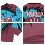 Personalized West Ham United Burst Swirl Claret Sweater Best Selling