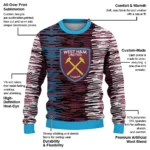 Personalized West Ham United Camouflage Stripe Claret White Sweater Best Selling