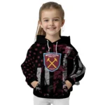 Personalized West Ham United Distressed Flag Claret Black Hoodie Best Selling